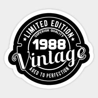 1988 VINTAGE - 33Th BIRTHDAY GIFT Sticker